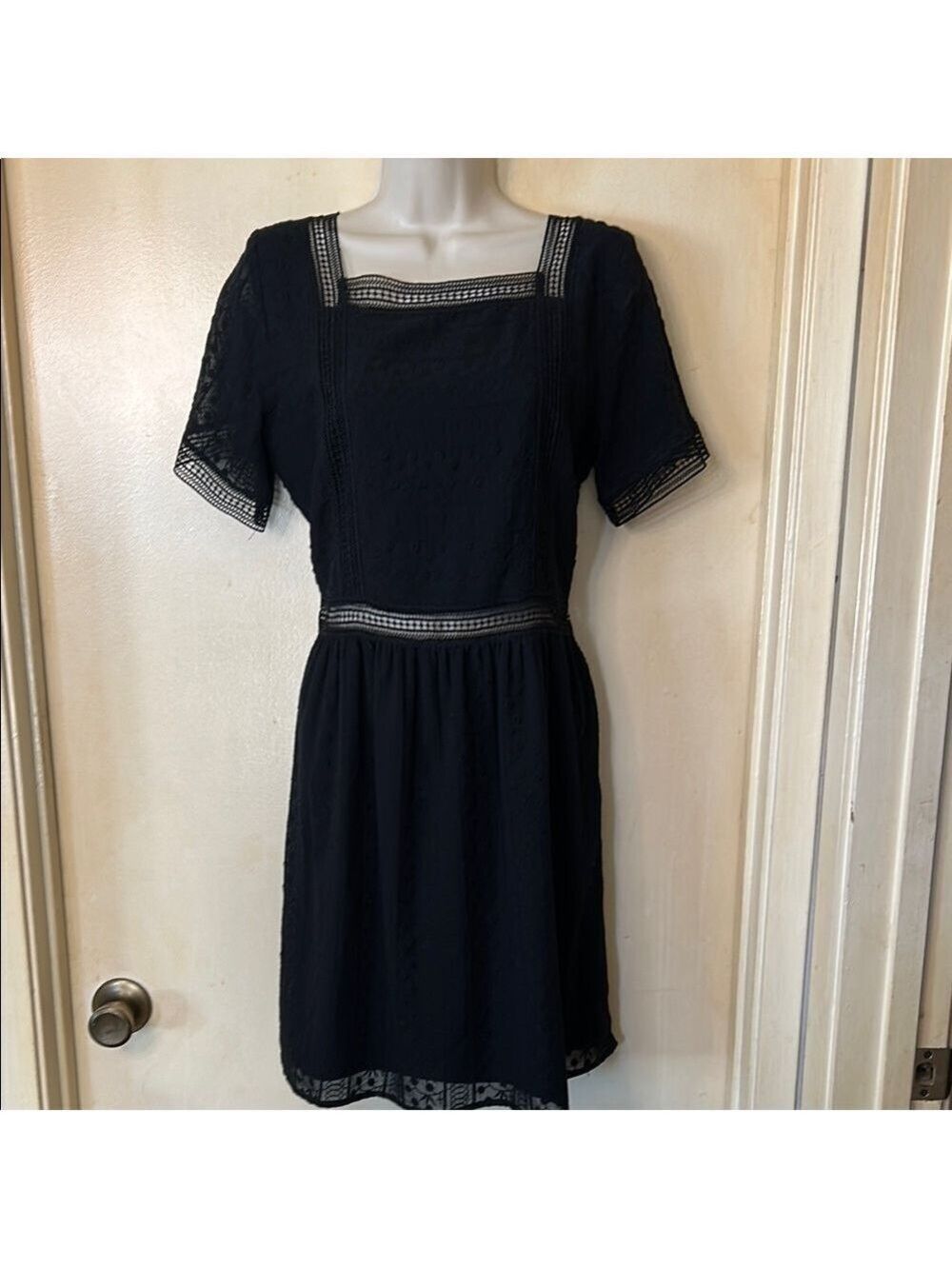 Abercrombie & Fitch Black A-Line Mini Dress Square Neck size S